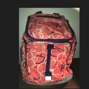 Orange and blue flower backpack